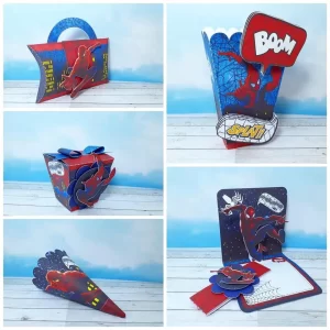 Topo de bolo Homem-Aranha Studio e PDF, arquivo digital de corte para festas temáticas.