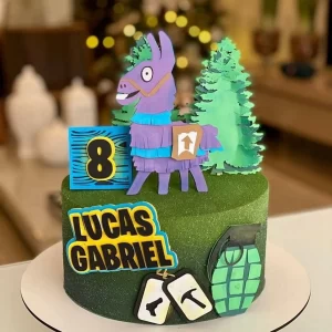 Arquivo topo de bolo Fortnite Studio para imprimir e recortar