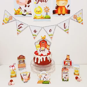 Arranjo de Mesa Fazendinha Studio e Pdf