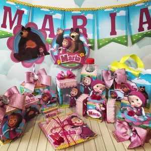 Festa Masha e o Urso Aniversário Simples