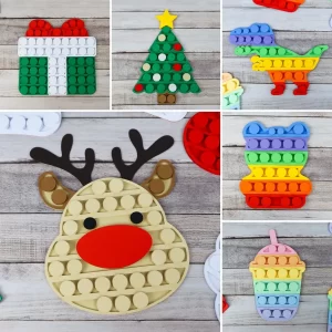 Festa topo de bolo Pop It Natalino arquivo Studio para imprimir