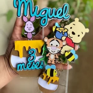 Festa topo de bolo Ursinho Pooh arquivo Studio para imprimir