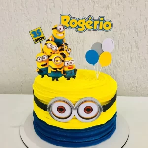 Topo De Bolo Tema Minions Studio
