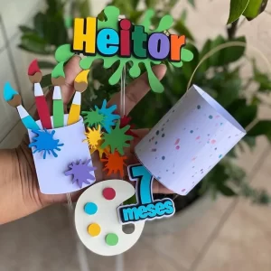 Topo de bolo Pintando o 7 para imprimir arquivo Studio