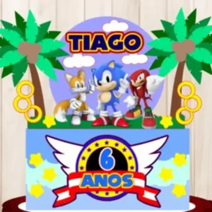 Topo de Bolo Sonic Para Imprimir Studio