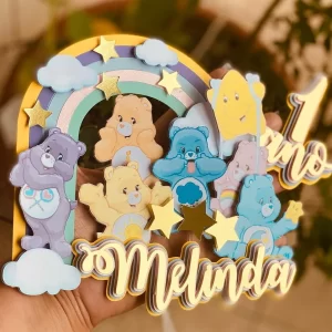 Topo de bolo Ursinhos Carinhosos arquivo Studio para imprimir