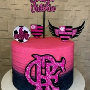 Topo de Bolo do Flamengo Feminina Studio