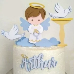 Topo para Bolo de Batizado Studio