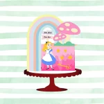 Topper de Bolo Alice no Pais das Maravilhas