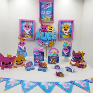 Aniversário Baby Shark Studio, Png e Pdf