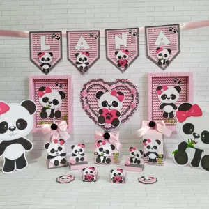 Aniversario Tema Panda Rosa Studio