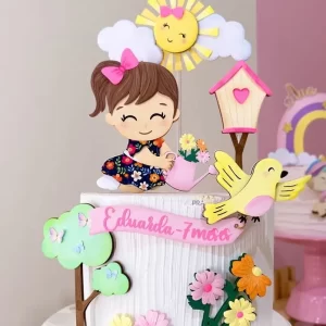 Bolo Com Topper Jardim Encantado Studio