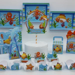 Centro de Mesa Para Festa Fundo do Mar