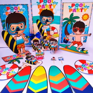 Centro de Mesa Pool Party Studio e Pdf