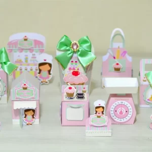 Centro de Mesa Tema Confeitaria Studio