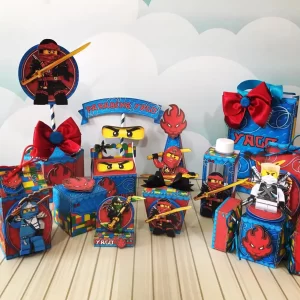 Decoração Ninjago Simples Studio, Png e Pdf