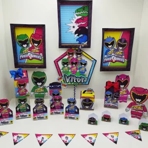 Decoração Power Rangers Studio, Png e Pdf