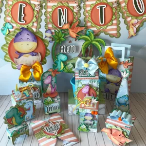 Decoracao Tema Dinossauro Studio, Png e Pdf