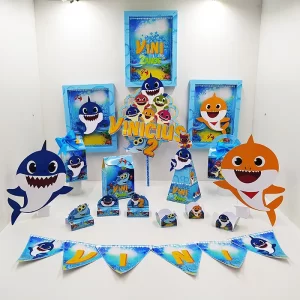 Festa Tema Baby Shark Studio, Png e Pdf