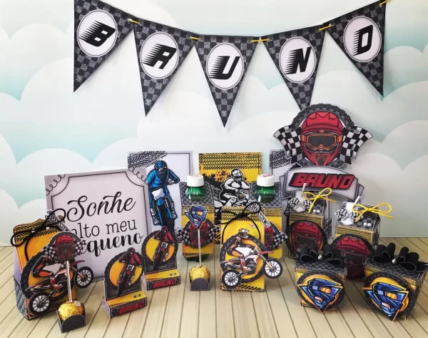 Festa Tema Motocross Studio, Png e Pdf