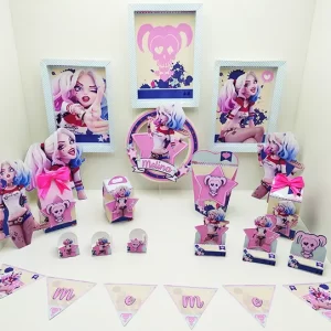 Festa Tema da Arlequina Studio, Png e Pdf