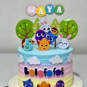 Arquivo digital de topo de bolo Bolofofos no formato Studio, ideal para festas infantis com tema de ursinhos fofos e personagens divertidos.