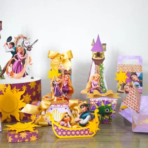 Tema de Aniversário da Rapunzel Studio e Pdf