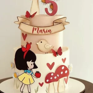 Arquivo digital de topo de bolo Branca de Neve para imprimir no formato Studio, ideal para festas infantis com tema de princesas e contos de fadas.