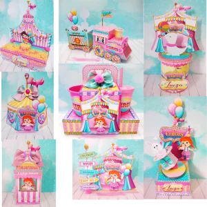 Centro de Mesa Tema Circo Rosa Studio