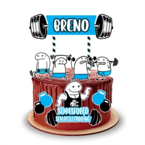 Topo de Bolo Academia Flork Studio para festa de aniversário e decoração temática