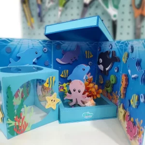 Caixinha Fundo do Mar Para Imprimir