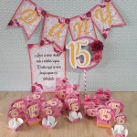 Decoracao 15 Anos Rosa e Dourado