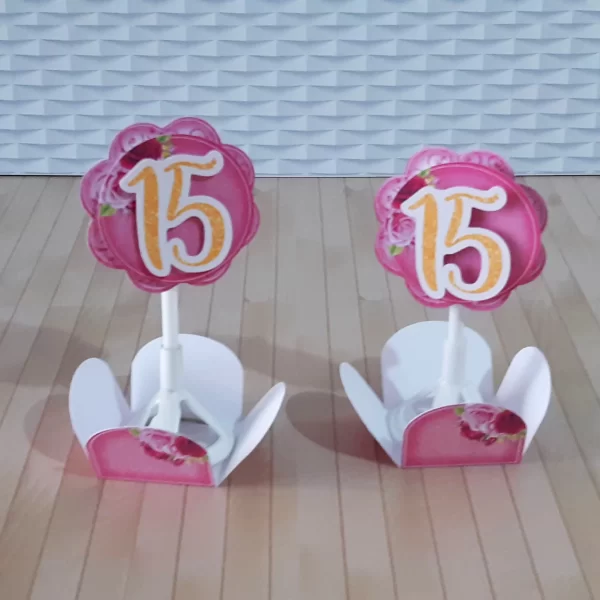 Decoracao 15 Anos Rosa e Dourado - Image 2