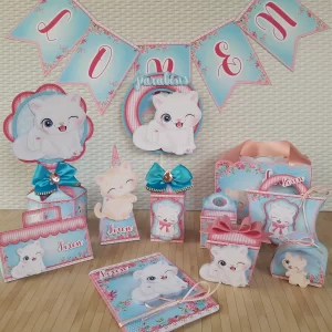 Decoração Gatinha Studio, Png e Pdf