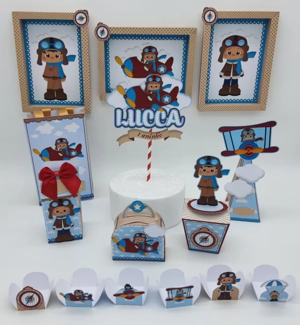 Decoração de Festa Aviador Studio e Pdf