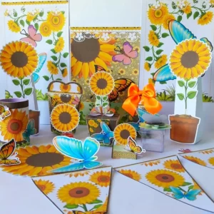 Decoração de Girassol Simples Studio e Pdf