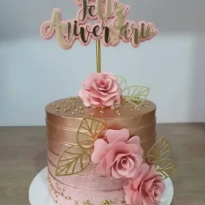 Arquivo digital de topo de bolo Feliz Aniversário para imprimir, ideal para qualquer tema de festa comemorativa.