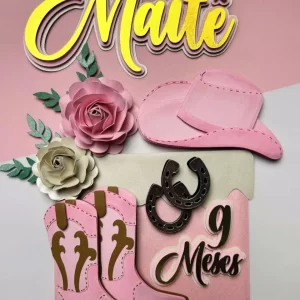 Arquivo digital de topo de bolo Cowgirl no formato Studio, perfeito para festas country femininas e decoração temática de fazenda.