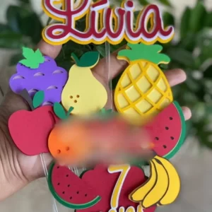 Topo de Bolo Frutinhas Studio para festa de aniversário e decoração temática