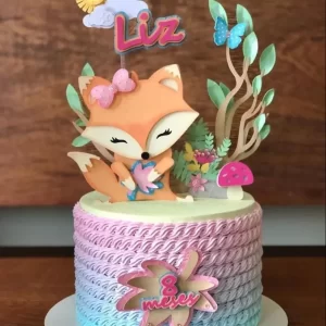 Topo de Bolo Raposa Studio para festa de aniversário e decoração temática