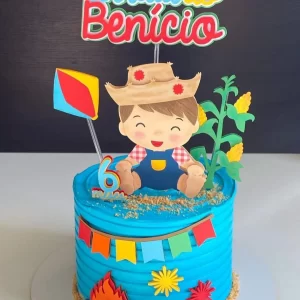 Topo de bolo São João para imprimir, ideal para festa junina, aniversário infantil e decoração temática.