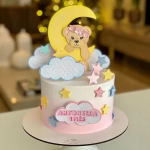Topo de Bolo Ursinha Studio para festa de aniversário e decoração temática