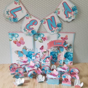 Arquivo digital Painel Borboletas Studio, PNG e PDF para decoração de aniversário infantil