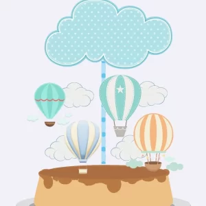 Arquivo digital de topo de bolo Balão no formato Studio, ideal para festas infantis e decoração temática divertida.