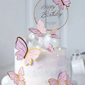 Arquivo digital de topo de bolo Borboleta no formato Studio, ideal para festas infantis com tema delicado e colorido.