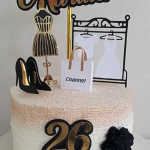 Topo de bolo tema Compras para imprimir, ideal para festa de aniversário infantil e decoração temática divertida.