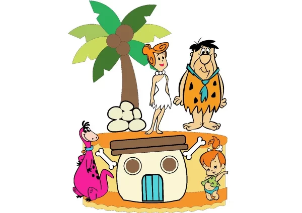 Tema Topo de Bolo Flintstones Studio