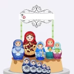 Tema Topo de Bolo Matrioska Studio