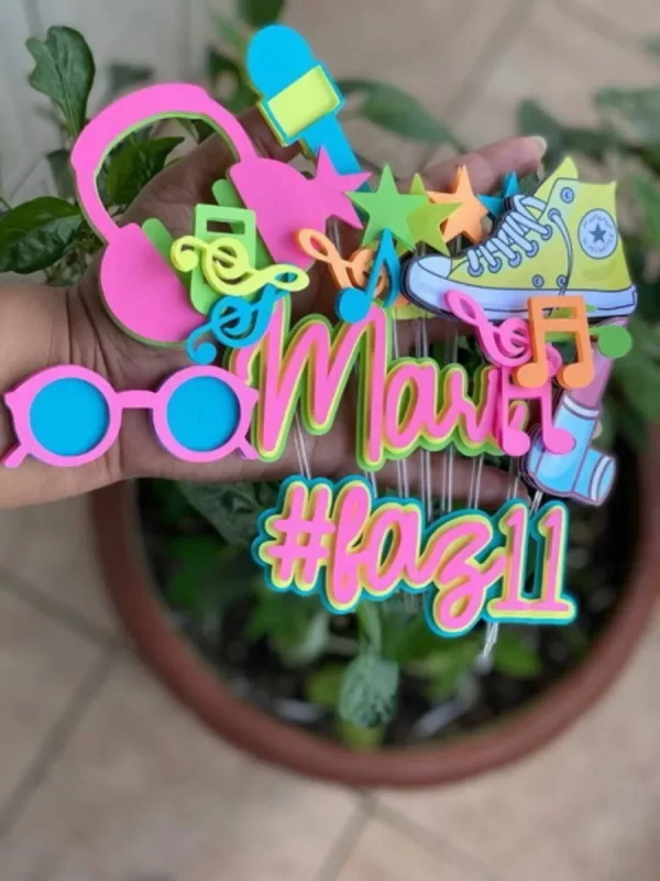 Tema Topo de Bolo Neon Studio