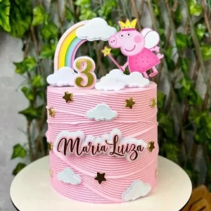 Arquivo digital de topo de bolo Peppa no formato Studio, ideal para festas infantis com tema da porquinha mais querida.